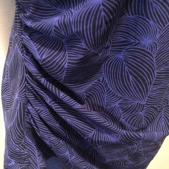 L.L.Bean Twist Top 1PC Slimming Tankini Swimsuit 16 Purple Ruched Sides UPF40+ - Picture 4 of 5